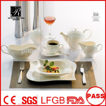 Wholesale durable white porcelain plates high quality dinnerware sets for banquet restaurant